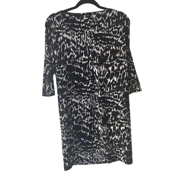Ann Taylor Size XS Black White‎ Abstract Print Dolman Shift Dress - Picture 4 of 9